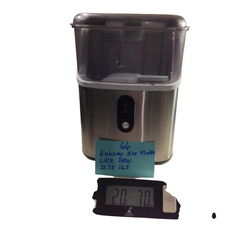 Euhomy Nugget Ice Maker‎ IM-12D Countertop Silver Black Self-Cleaning
